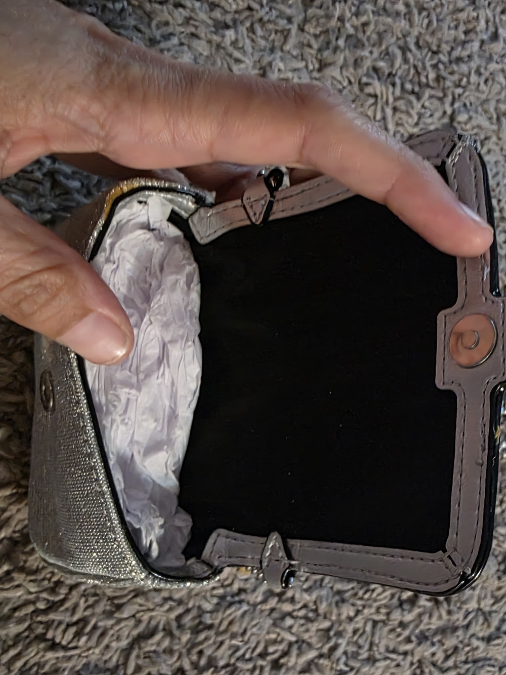 Silver Glitter Chain Crossbody Bag - Unknown Brand - Picture 4 of 4